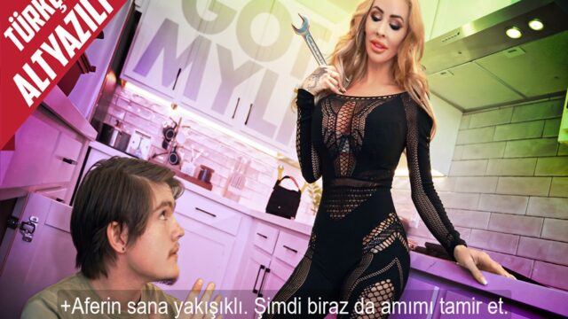 Nişanlı Parlak Delikanlıyı Yoldan Çıkaran Ateşli Milf Amını Tamir Ettirdi